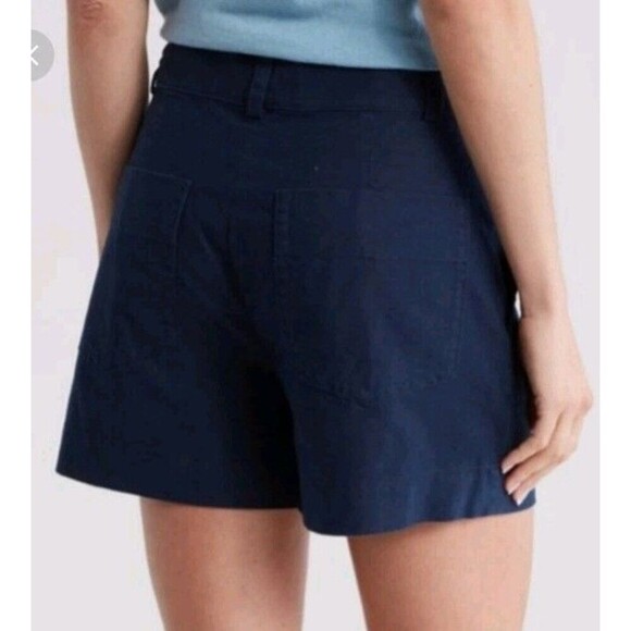 VINCE High Waisted Shorts 4" Hemp Cotton Coastal Casual Navy Blue Women’s Size 2 - Picture 3 of 8